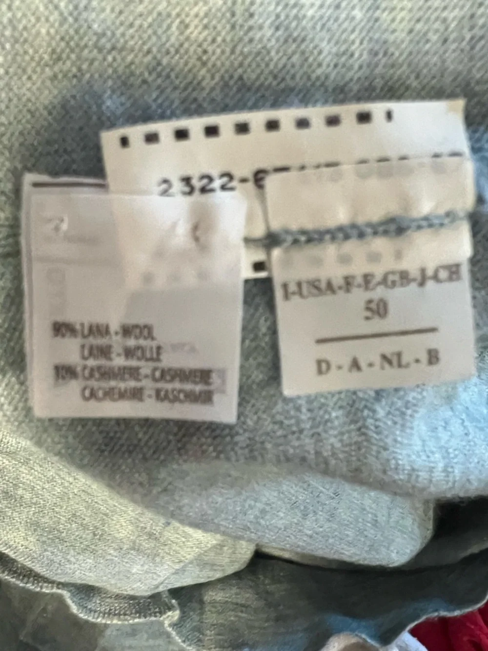 Brunello Cucinelli Light Gray Blue Green V-Neck Wool Cashmere Sweater